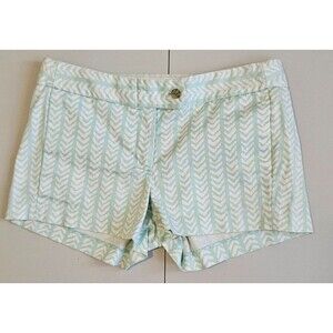 J. Crew Stretch Shorts Turquoise and White Size 4